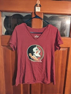 Florida State Seminoles Womens Graphic T-Shirt Red Champion Large Red V Neck  - Picture 1 of 3