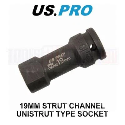 US PRO Tools 19mm Strut Channel Unistrut Type Socket  Length 72mm 1/2" DR 3768 - Image 1 of 3
