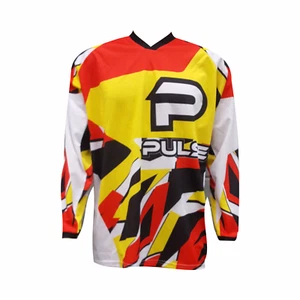 PULSE STORM RED & YELLOW MOTOCROSS MX QUAD ATV ENDURO BMX MOUNTAIN BIKE JERSEY - Picture 1 of 1