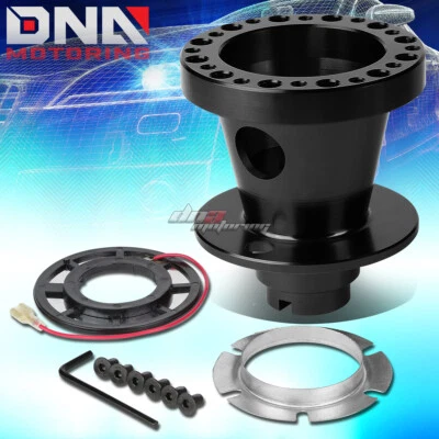FOR 92-95 CIVIC EG/INTEGRA DC2 BLACK FULL ALUMINUM STEERING WHEEL HUB ADAPTOR - Imagem 1 de 4