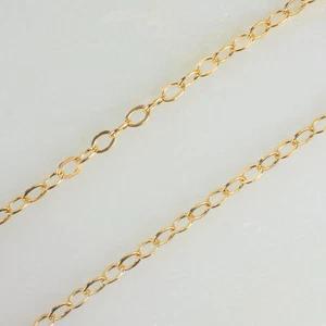 5 Feet 14K Gold Filled 1.3mm Flat Cable Chain, Made in USA - Picture 1 of 2