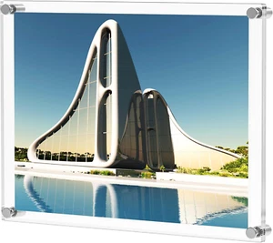 16 X 20 Acrylic Floating Picture Frame, Wall-Mount Clear Photo Frames, Plastic H - Picture 1 of 7