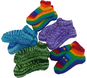 Fair Trade Nepal Winter Wool Fleece Lined Cosy Toes Slipper Bed Socks Size 4 - 7 - Picture 1 of 10