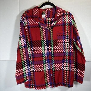 Joe Boxer Men’s Flannel Pj Set Sz L Button Down Top Elastic Waist Multicolored - Picture 1 of 6