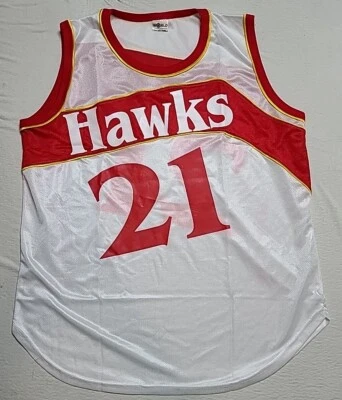 Camiseta deportiva vintage XL de baloncesto de los Atlanta Hawks Dominique Wilkins 21 del mundo RARA Foto 1 de 4