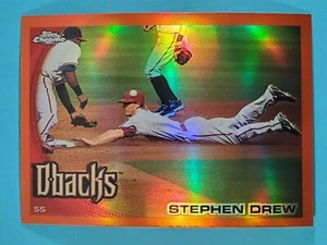 2010 Topps Chrome ARANCIONE RIFRATTORE Stephen Drew Arizona Diamondbacks #80 - Foto 1 di 2