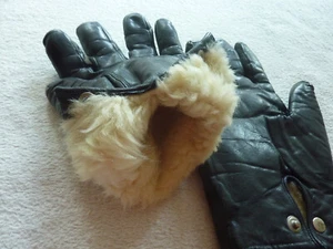 Handschuhe Echt Leder, gefüttert mit Lammfell für Herren, schwarz, sehr warm XL - Bild 1 von 6