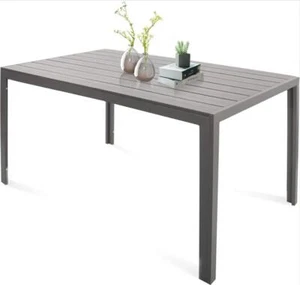 Outdoor Patio 55" Rectangular Dining Table for 6 Metal Aluminum Frame - Picture 1 of 8