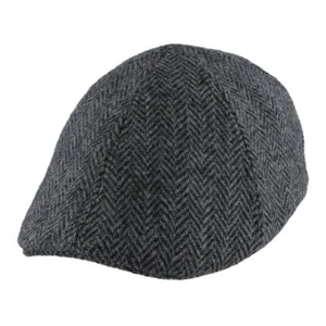 Herren 100% reine Sparrenwolle flacher Entenschnabel Cap Peak Classic Six - Bild 1 von 8