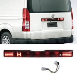 For Toyota Hiace 2019-2024 Smoked LED Rear Door Trunk Tail Light Brake Lamp Trim - Picture 1 of 6