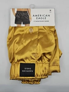 AMERICAN EAGLE Satin Pocket Boxer Size MED AEO Solid Gold Boxer Short (SEALED) - Bild 1 von 8