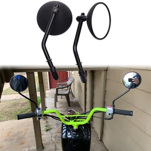 Black Motorcycle Rearview Round Side Mirrors For Honda Ruckus CB125R CB1000R - Picture 1 of 12