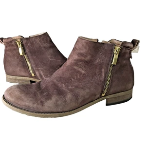 FRANCO SARTO 8.5 Womens Keegan Brown Leather Suede Ankle Boots Booties Zip up - Picture 1 of 22