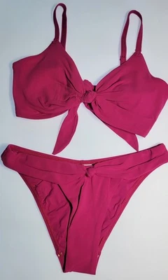 Top de natación de bikini Robin Piccone con aros copa D parte inferior de fuisha cintura alta talla M#0 Foto 1 de 4