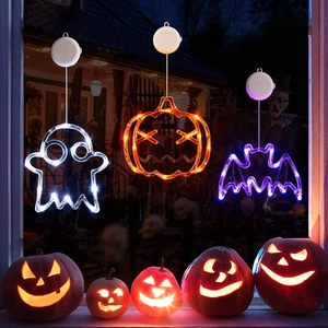 Halloween Lights Decorations 2025 3-Pack Orange Pumpkin White Ghost Purple Bat W - Picture 1 of 15