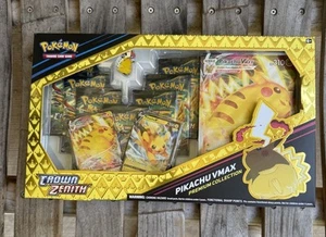 Pokemon Crown Zenith Pikachu VMax Premium Collection Box 7 Booster Packs SEALED - Bild 1 von 2