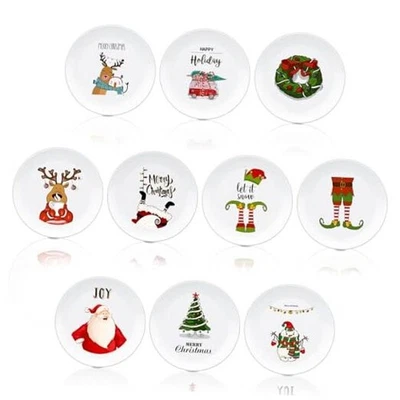 件装圣诞可重复使用三聚氰胺餐盘 8 英寸圣诞主题 10 时尚 — 第 1/4 张图片