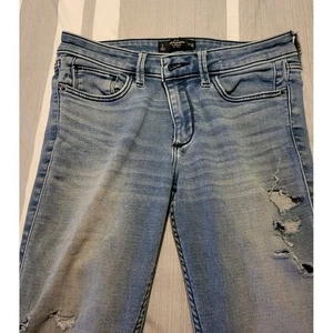 Abercrombie & Fitch Distressed Skinny Jeans Women's Size 2 W26 Light Wash - Picture 1 of 5