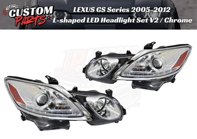 LEXUS GS Serie 05-12 L-Form LED Scheinwerfer Set V2 Chrom Typ Seq Blinker JDM - Bild 1 von 4