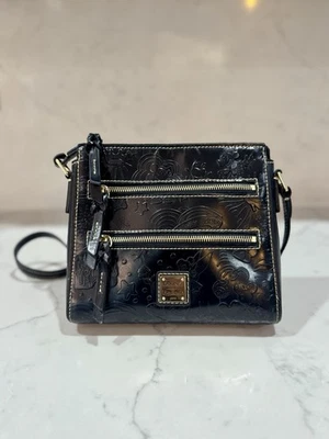 Rare Dooney And Bourke Disney Parks Black Embossed Crossbody Double Zip Purse - Image 1 of 4