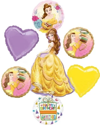 La Bella y la Bestia Suministros de Fiesta de Cumpleaños Princesa Bella Globo Ramo D... Foto 1 de 4