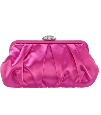 NINA Concord Plisado Satinado Embellecido Mujer Bolso sin Mano - ROSA BRILLANTE Foto 1 de 4
