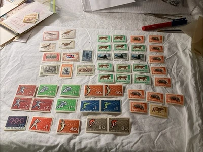 URUGUAY-(1952-1971)-LOT OF 50 STAMPS-MNH & MH-LOOK AT THE PHOTOS CAREFULLY-#13 - Image 1 of 4
