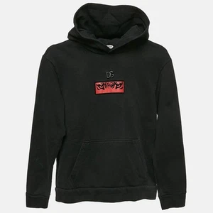 Dolce & Gabbana Kids Black Cotton Applique Detail Hooded Sweatshirt 9/10 Yrs - Picture 1 of 7