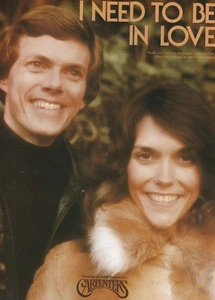 Original Sheet Music - The Carpenters - I Need To Be In Love - 1976 - MINT Cond - Picture 1 of 6