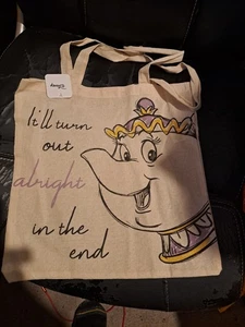 Borsa tote in tela nuova Disney La Bella e la Bestia Mrs Potts - Foto 1 di 2