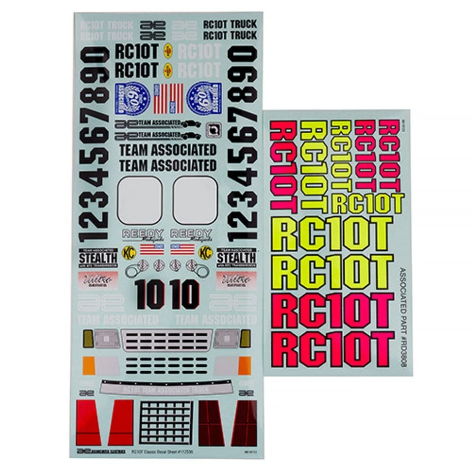 Associated RC10T Decal Sheet ASC7860