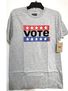 T-shirt Levi uomo grigia voto blu rosso con logo stelle nuova con etichetta taglia media - Foto 1 di 4