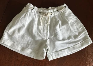 6 Crewcuts White Paper Bag Shorts Preppy Rope Belt - Picture 1 of 2