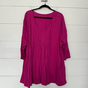 Woman Within Women’s 4X Hot Pink Top Blouse Plus Size - Picture 1 of 5