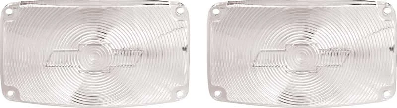 1956 Chevrolet Bel Air 150 210 Nomad; Lente de lâmpada de estacionamento; Transparente; Com logotipo de gravata borboleta; - Imagem 1 de 1