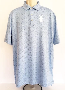 Peter Millar Sommer Komfort Performance Polo Herren Größe Large blau Allover-Druck - Bild 1 von 10