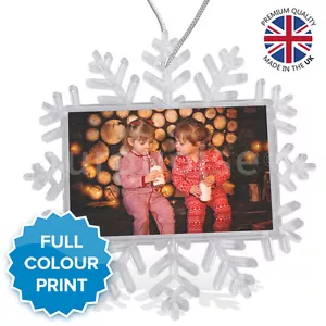 Personalisiertes Foto Weihnachten Weihnachtsbaum Schneeflocke Bummeln Dekoration Ornament Geschenk - Bild 1 von 3