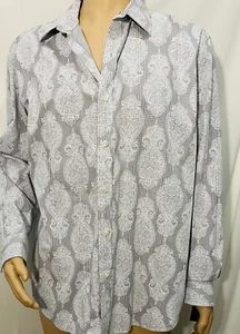 Tasso Elba mens dress shirt. XL. 17-17 1/2. 100% Cotton. Paisley Gray.NWT - Picture 1 of 5