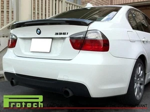 05-11 BMW E90 MT Carbon Fiber Trunk Spoiler Lip fit 323i 325i 328i 330i 335i 4Dr - Picture 1 of 3
