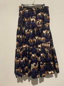 Adorable Equestrian Horse Long Skirt Unsized (fits Like Medium) With Stretch - Picture 1 of 7