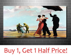 BANKSY CRUDE OIL CANVAS ART PRINT - Handmade Banksy Canvas Art *Various Sizes* - Picture 1 of 3