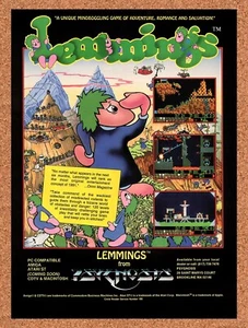 1990 Lemmings Atari ST Original Advertisement / Retro Wall Art v7 - Picture 1 of 2