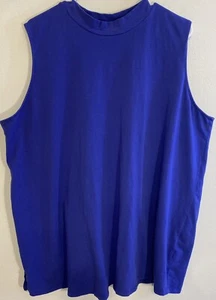 Woman Within Women plus size 26/28 Blue Shirt Sleeveless Tunic Top spandex Tank - Picture 1 of 3