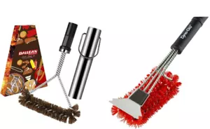 2 NEW Nylon & Steel Bristles Barbecue BBQ Grill Cleaner Scraper Clean Tool Set - Picture 1 of 9