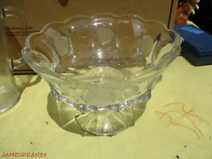 Fostoria Coin Glass Clear Footed Crystal Compote Dish; BOWL CRYSTAL Vintage - Picture 1 of 4