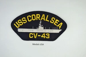 USS CORAL SEA CV-43- Iron on Patch HAT JACKET OR VEST - P642 - Picture 1 of 1