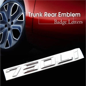 Chrome Letter Trunk Lid Rear Emblem Badge Letters 750Li fits BMW E65 7-Series - Picture 1 of 9