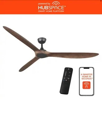 Home Decorators Tager 72 in. Smart Indoor/Outdoor Matte Black w/ Remote Hubspace - Image 1 of 3