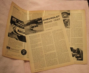 1956 Chevrolet V8 Road Test - Original Vintage Magazine article - Imagen 1 de 1