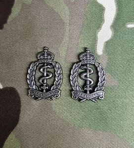Royal Army Medical Service RAMS Collar badges pair no2 dress tudor crown CIIIR - Picture 1 of 1